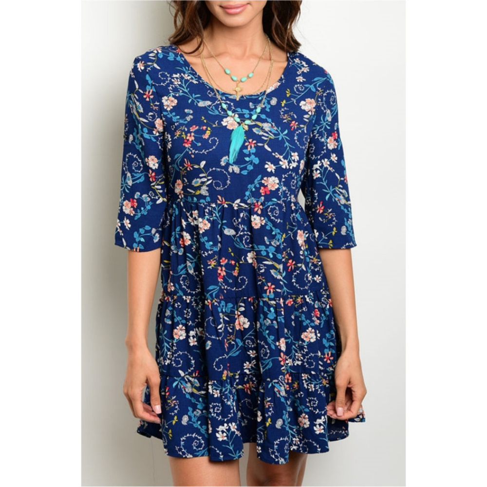 🆕 Blue Floral Prints Dress